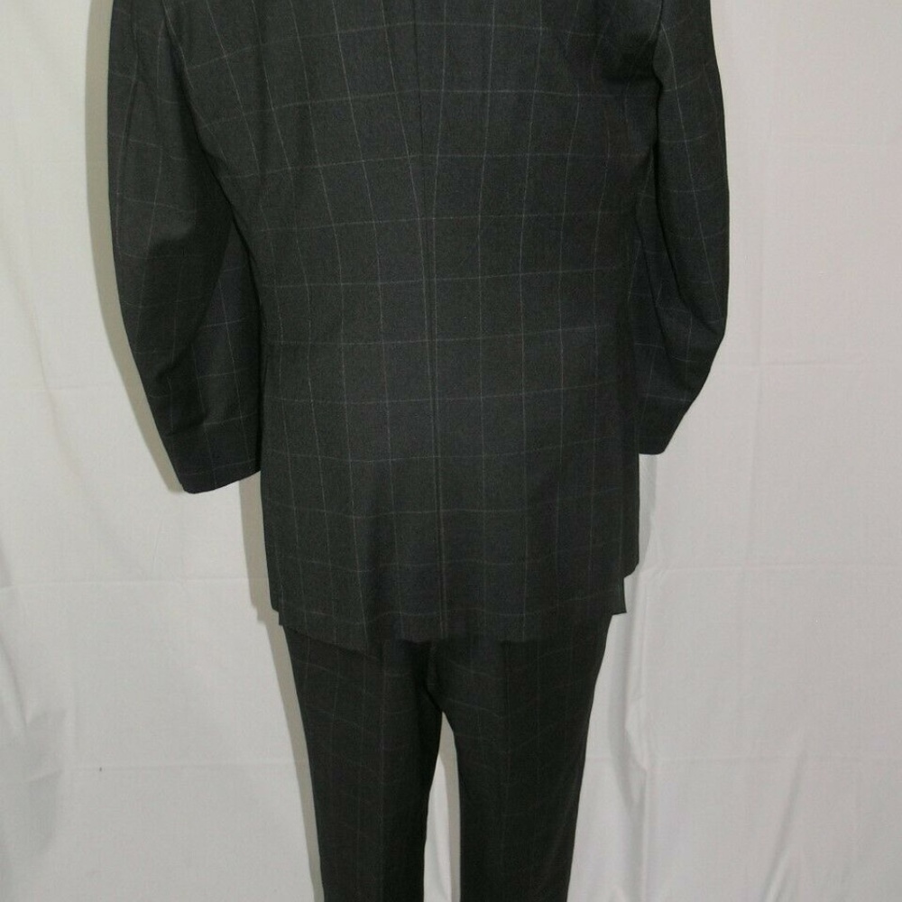 Paul Stuart Gray Windowpane Flannel Weight Super … - image 3